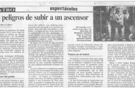 Los peligros de subir a un ascensor  [artículo] Pedro Labra.