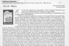 Téngase presente  [artículo] Ismael Huerta Díaz.