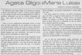 Agata Gligo, María Luisa Agata Gligo, María Luisa