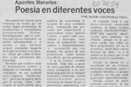 Poesía en diferentes voces Poesía en diferentes voces