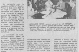 La Tercera y Andrés Bello editarán libro sobre Arrau