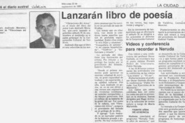 Lanzarán libro de poesía  [artículo].