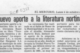 Nuevo aporte a la literatura nortina  [artículo].