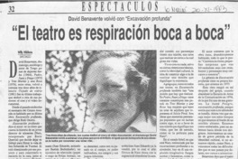 "El teatro es respiración boca a boca"  [artículo] Willy Nikiforos.