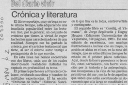 Crónica y literatura Crónica y literatura