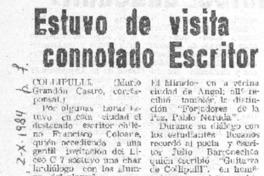 Estuvo de visita connotado escritor Estuvo de visita connotado escritor