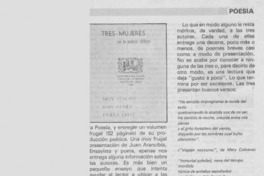 "Tres mujeres en la poesía chilena" "Tres mujeres en la poesía chilena"