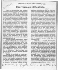 Escritura en el desierto  [artículo] César Díaz-Muñoz Cormatches.
