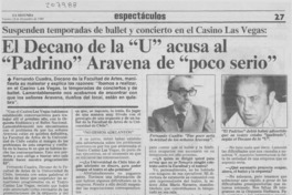 El Decano de la "U" acusa al "Padrino" Aravena de "poco serio"