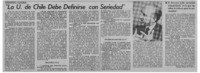 "La U. de Chile debe definirse con seriedad"