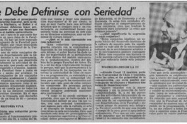"La U. de Chile debe definirse con seriedad"