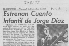 Estrenan cuento infantil de Jorge Díaz