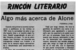 Algo más acerca de Alone Algo más acerca de Alone