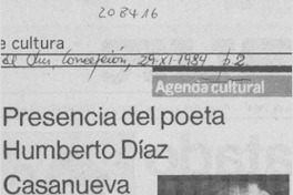 Presencia del poeta Humberto Díaz Casanueva Presencia del poeta Humberto Díaz Casanueva