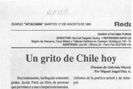 Un grito de Chile hoy  [artículo] Miguel Angel Díaz A.
