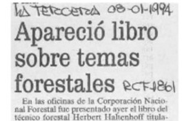 Apareció libro sobre temas forestales  [artículo] Jorge Silva A.