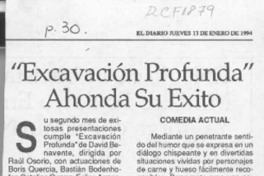 "Excavación profunda" ahonda su exilio  [artículo].