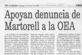 Apoyan denuncia de Martorell a la OEA  [artículo] José Ale.