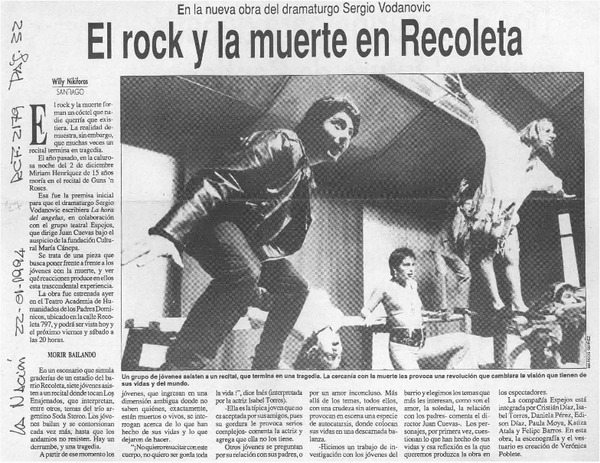 El rock y la muerte en Recoleta  [artículo] Willy Nikiforos.