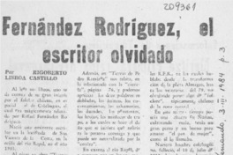 Fernández Rodríguez, el escritor olvidado Fernández Rodríguez, el escritor olvidado