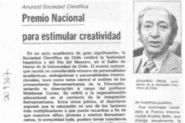 Premio Nacional para estimular creatividad