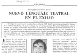 Nuevo lenguaje teatral en el exilio