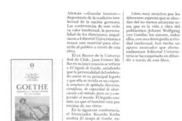 Goethe, herencia y resplandor de un genio Goethe, herencia y resplandor de un genio