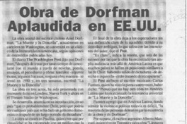 Obra de Dorfman aplaudida en EE. UU.  [artículo].