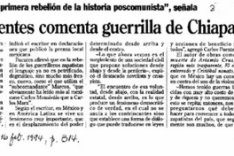 Carlos Fuentes comenta guerrilla de Chiapas  [artículo].