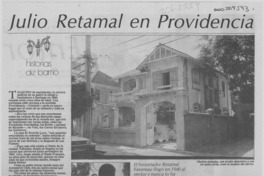 Julio Retamal en Providencia Julio Retamal en Providencia