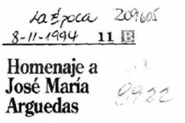 Homenaje a José María Arguedas  [artículo].