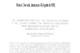 "El derrumbamiento" de Armonía Somers y "El ángel caído" de Cristina Peri-Rossi; dos manifestaciones de la narrativa imaginaria "El derrumbamiento" de Armonía Somers y "El ángel caído" de Cristina Peri-Rossi; dos manifestaciones de la narrativa imaginaria
