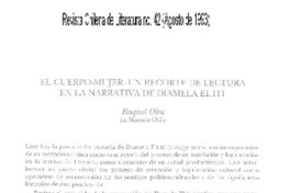 El cuerpo-mujer; un recorte de lectura en la narrativa de Diamela Eltit