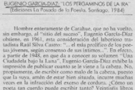 Eugenio García Díaz, "Los pergaminos de la ira" Eugenio García Díaz, "Los pergaminos de la ira"