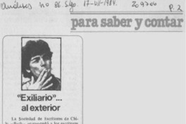 "Exiliario" -- al exterior "Exiliario" -- al exterior