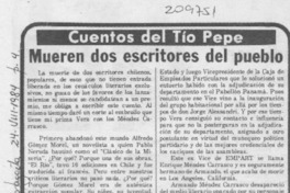 Mueren dos escritores del pueblo Mueren dos escritores del pueblo
