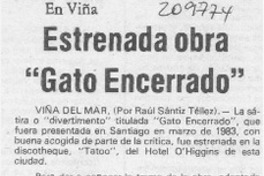 Estrenada obra "Gato encerrado" Estrenada obra "Gato encerrado"