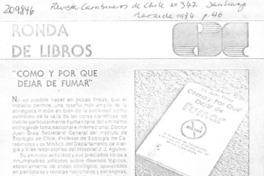 Como y por qué dejar de fumar" Como y por qué dejar de fumar"