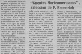 "Cuentos norteamericanos", selección de F. Emmerich "Cuentos norteamericanos", selección de F. Emmerich