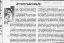 Avanzar o retroceder  [artículo] Sebastián Piñera E.