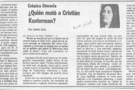 Quién mató a Cristián Kustermann?  [artículo] Sara Vial.