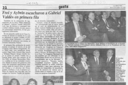 Frei y Aylwin escucharon a Gabriel Valdés en primera fila Frei y Aylwin escucharon a Gabriel Valdés en primera fila