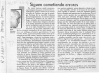 Siguen cometiendo errores  [artículo] Raúl Morales Alvarez.
