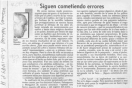 Siguen cometiendo errores  [artículo] Raúl Morales Alvarez.