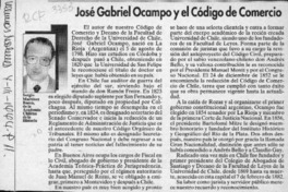 José Gabriel Ocampo y el Código de Comercio  [artículo] Sergio Martínez Baeza.