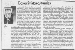 Dos activistas culturales  [artículo] Luis Merino Reyes.