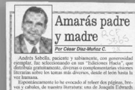 Amarás padre y madre  [artículo] César Díaz-Muñoz C.