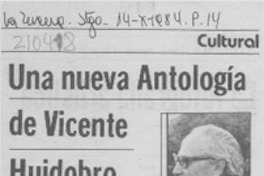Una nueva Antología de Vicente Huidobro