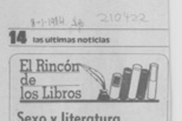Sexo y literatura Sexo y literatura