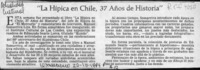 "La Hípica en Chile, 37 años de historia"  [artículo].
